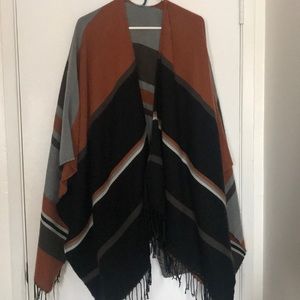 Super cute striped soft poncho